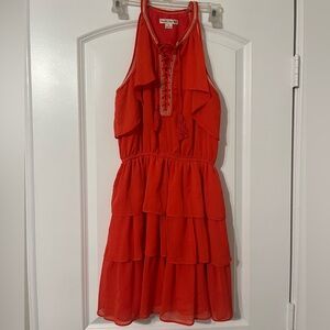 Orange ruffle dress